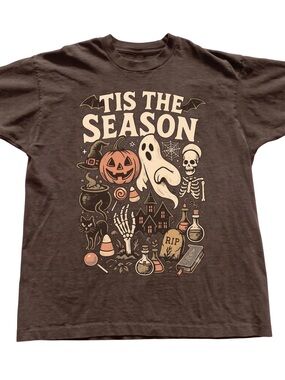 Gildan Brown 'Tis The Season' Halloween Graphic Tee